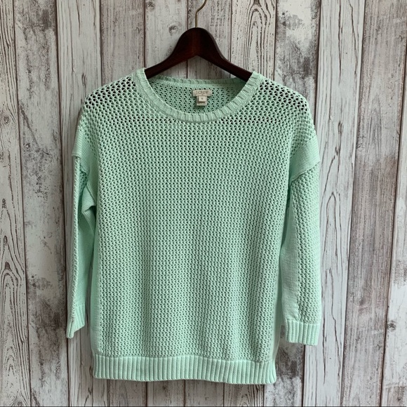 J. Crew Sweaters - J Crew mint green knit sweater size small